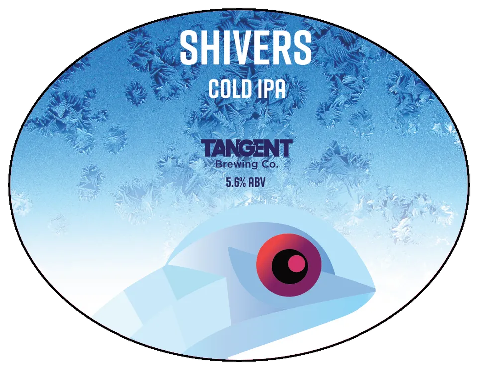 Shivers font badge: Cold IPA, 5.6%