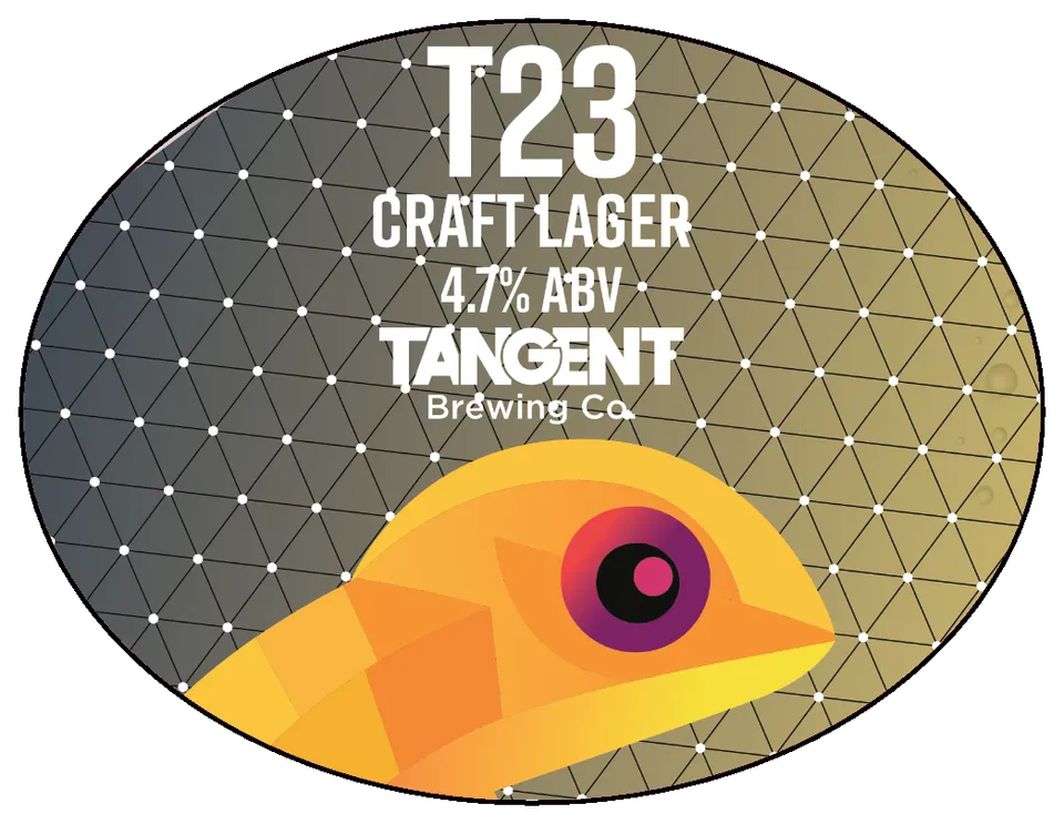 T23 font badge: Craft Lager, 4.7%